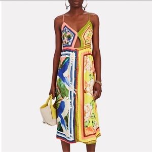 NWT FARM Rio double scarfs pastel midi dress